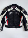 FLM Motorcycle Equipment Red Dragon Graphic Armoured Mesh Biker Jacket (Paded) (M)
