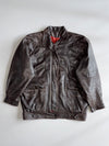 Marco Pelli Brown Leather Jacket with Burgundy Lining (XL)