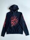 Oniarai Japanese Streetwear Black Red Kanji Graphic Hoodie – (L)