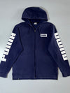 Puma Big Logo Full Zip Hoodie – Navy Blue, Size Small (M)