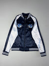 The Cru Satin Souvenir Jacket – Navy & White(L)