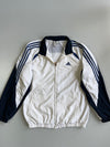 Adidas Vintage 3-Stripe Windbreaker Jacket White & Navy (L)