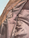 Vintage 80s Brown  Leather Bomber Jacket Gold Toggle Clasps, (XL)