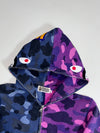 BAPE Color Camo Shark Full-Zip Hoodie – Blue/Purple Split (S)