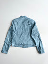 Mulligans Ireland Baby Blue Leather Café Racer Jacket women’s – Made in Italy(XS)
