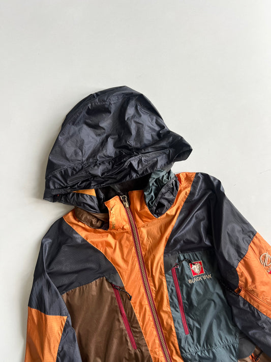 Black Yak Extreme Peak Colorblock Hooded Windbreaker Jacket (L)