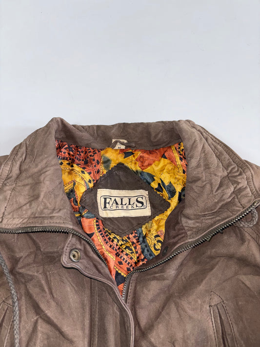 Vintage Premium Original Leather Jacket (Print Inside)(S/M)