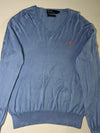 Polo Ralph Lauren Sky Blue V-Neck Pima Cotton Sweater (M)
