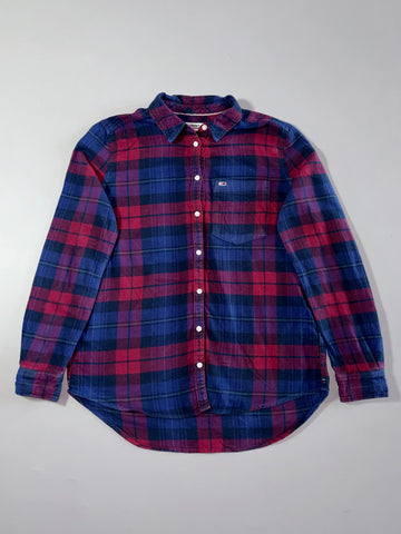 Tommy Jeans Red & Navy Plaid Flannel Shirt –(S)
