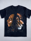 Vintage Bob Marley x Lion Graphic T-Shirt – Faded Black (M)
