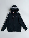 Vintage Y2K Adidas Black 3-Stripe Zip-Up Hoodie  (M)