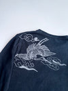 Big Train Osaka Japanese Dragon & Crane Graphic Long Sleeve Tee Black (XL)