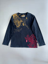 Big Train Premium Phoenix Dragon Embroidered Full Sleeve T-shirt (L)