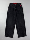 Vintage JNCO Jeans Black Wide-Leg Bulldog Embroidered Baggy Denim(W:28) (L:40)