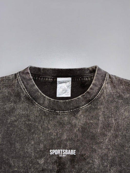 Sportsbabe Acid Wash Oversized T-Shirt Charcoal (L)