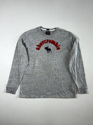 Abercrombie & Fitch Appliqué Arch Logo Moose Long Sleeve Tee – Heather (2XL)