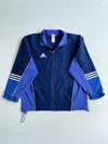 Vintage 90s Adidas Navy/Royal Blue Colour-Block Track Jacket (XL)