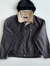 Vintage Polo by Ralph Lauren Charcoal Hooded Windbreaker Jacket with Tan Lining(Xl/2Xl)