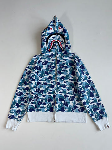BAPE ABC Blue Camo Shark WGM Full Zip Hoodie (S)