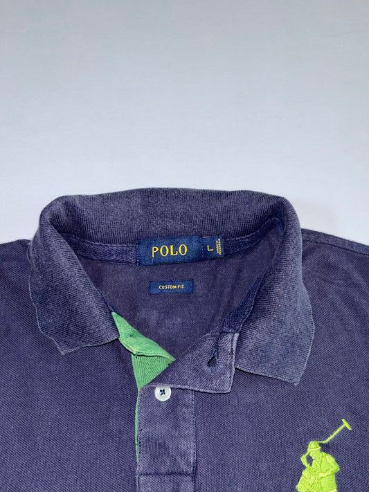 Polo Ralph Lauren Navy Big Pony Custom Fit Polo Shirt (L)