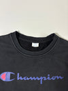 Champion Big Script Logo Crewneck Sweatshirt, Black (S)