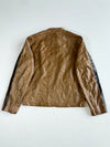 Vintage Netmen's Tan Striped Faux Leather Racer Jacket (L)