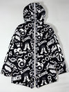 YANPAI All-Over Graffiti Graphic Hooded Puffer Parka Women’s (S)
