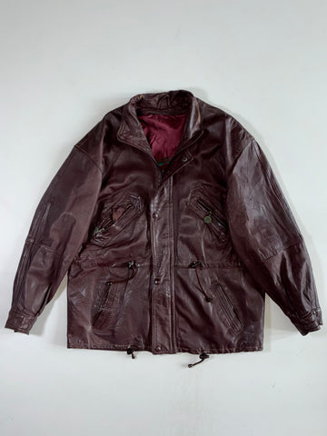 Vintage Premium Original Bomber Leather Jacket (XL)