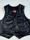 Vintage Last Rebels Black Leather Biker Vest (XL)