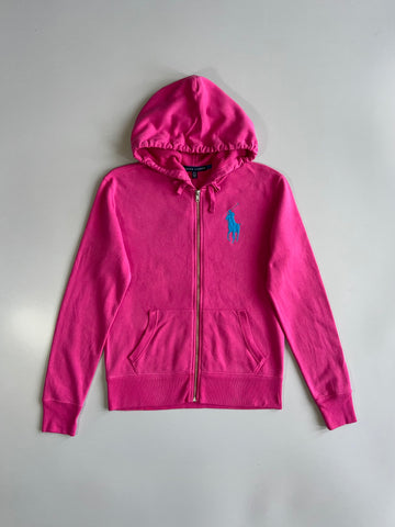 Polo Ralph Lauren Pink Big Pony Zip Hoodie (Xs)