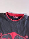 Vintage Red Bull Black & Red Ringer Appliqué Logo T-Shirt (L)