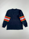 Disney Pooh | Vintage Navy Hockey Stripe Embroidered Sweatshirt | (XL)
