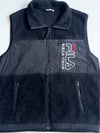 FILA Biella Italia Sherpa Fleece Zip-Up Vest – Black(L)
