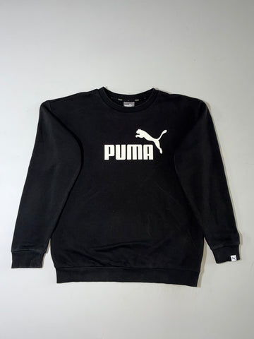 Puma Essential Big Logo Crewneck Sweatshirt – Black (S)