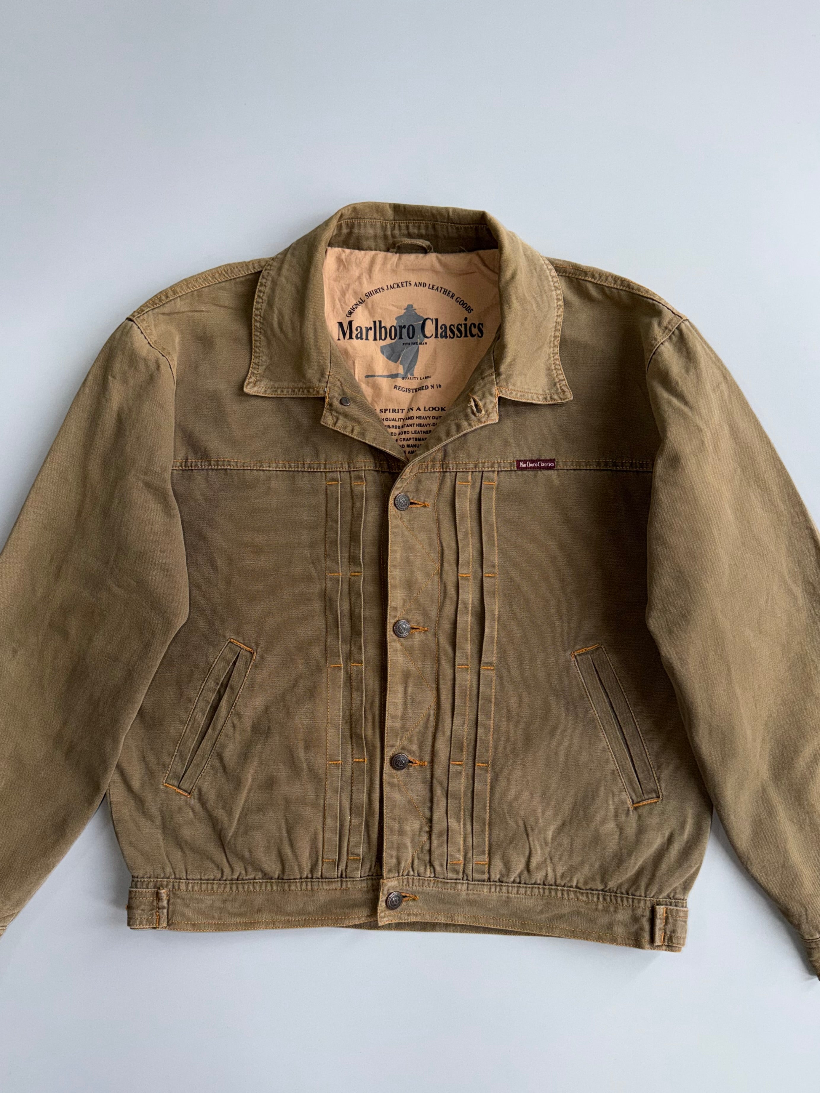Marlboro Classics RARE Vintage Hard Canvas Trucker Jacket (M