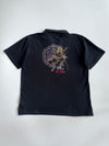 Big Train Osaka Japanese Embroidered Samurai Crest Black Polo T-Shirt (XL/2XL)