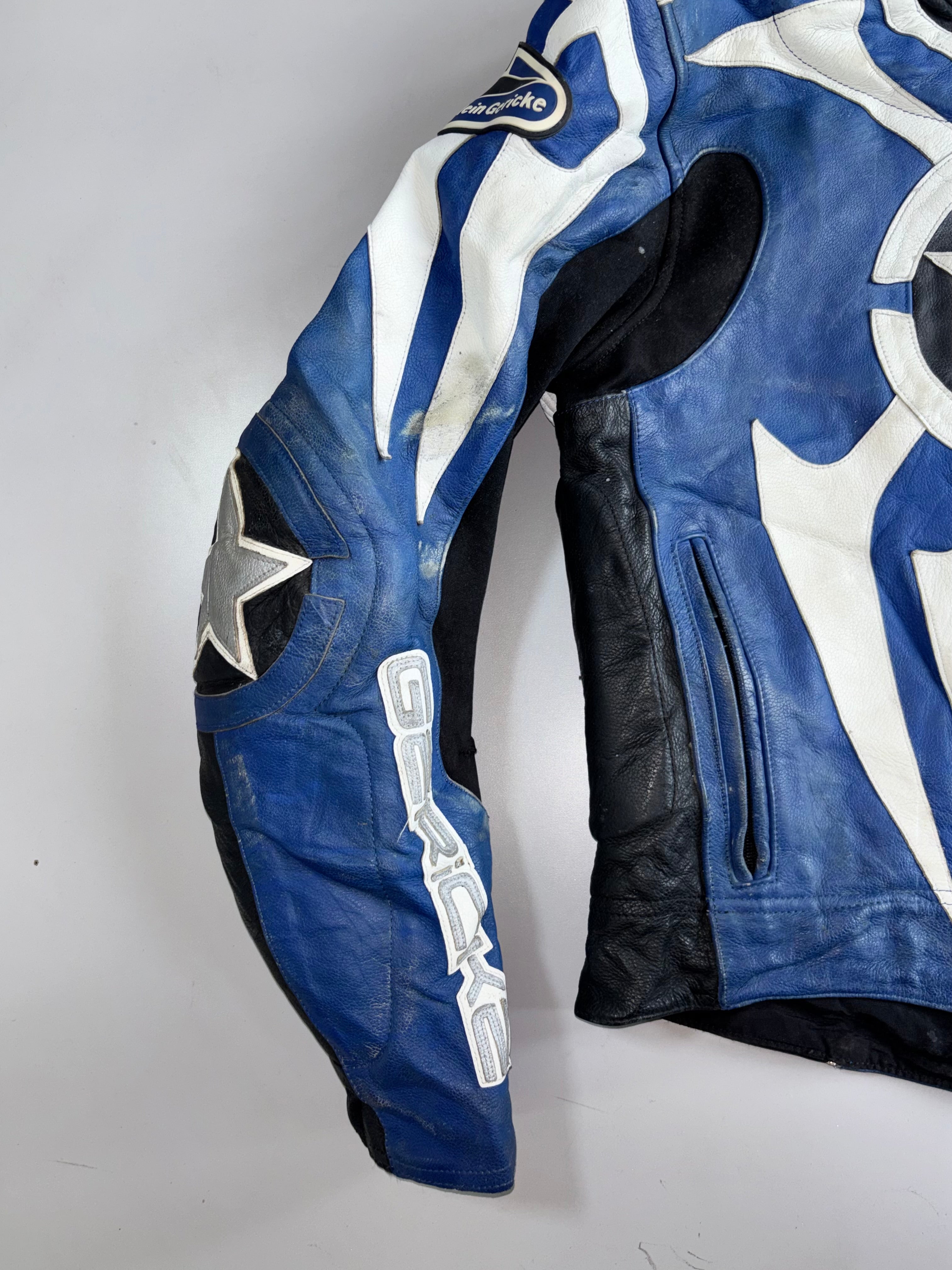 Hein Gericke Tribal Flame Star Graphic Racing Leather Jacket