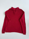 Chaps Red Ribbed Quarter-Zip Sweater(L)