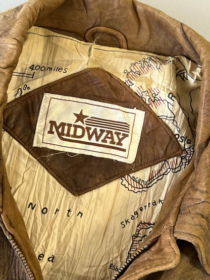 ZSuper Premium Original MIDWAY Leather Jacket (SUPER RARE) (XL/2XL)