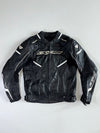 ICON Vintage Black Genuine Leather Armoured Moto Racing Jacket Padded (L)