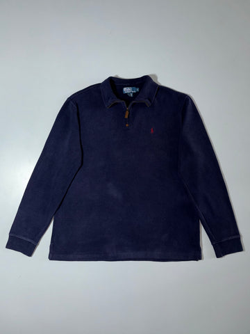 Polo by Ralph Lauren Navy Quarter-Zip Sweatshirt embroidered pony (XL)