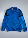 Adidas Three Stripe Full Zip Track Jacket | Royal Blue Black Athletic Training Top (M)