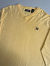 Chaps V-Neck Knit Sweater – Pastel Yellow (XL)