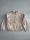 Polo Ralph Lauren Vintage Cream Off White Harrington Bomber Jacket Gold Zip Embroidered Pony Have Yellow Marks(L)