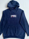 Vintage Tommy Jeans Navy Blue Logo Graphic Hoodie (L)