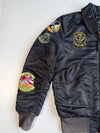 ZAlpha Industries Air Crew MA-1 Bomber Jacket | Heavy Patchwork Aviation Style (Very Rare)  (L)