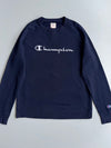 Champion | Navy Script Logo Crewneck | (S/M)