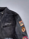 Ed Hardy by Christian Audigier | Tiger Tattoo-Print Pure Leather Café Racer Biker Jacket (M)