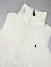 Vintage 90s Polo Ralph Lauren Cream Ribbed Knit Full-Zip Sweater Vest (M)