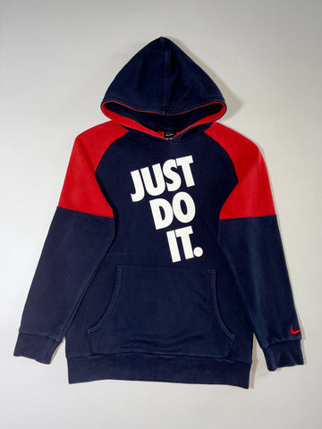 Nike “Just Do It” Navy & Red Colorblock Hoodie (S)